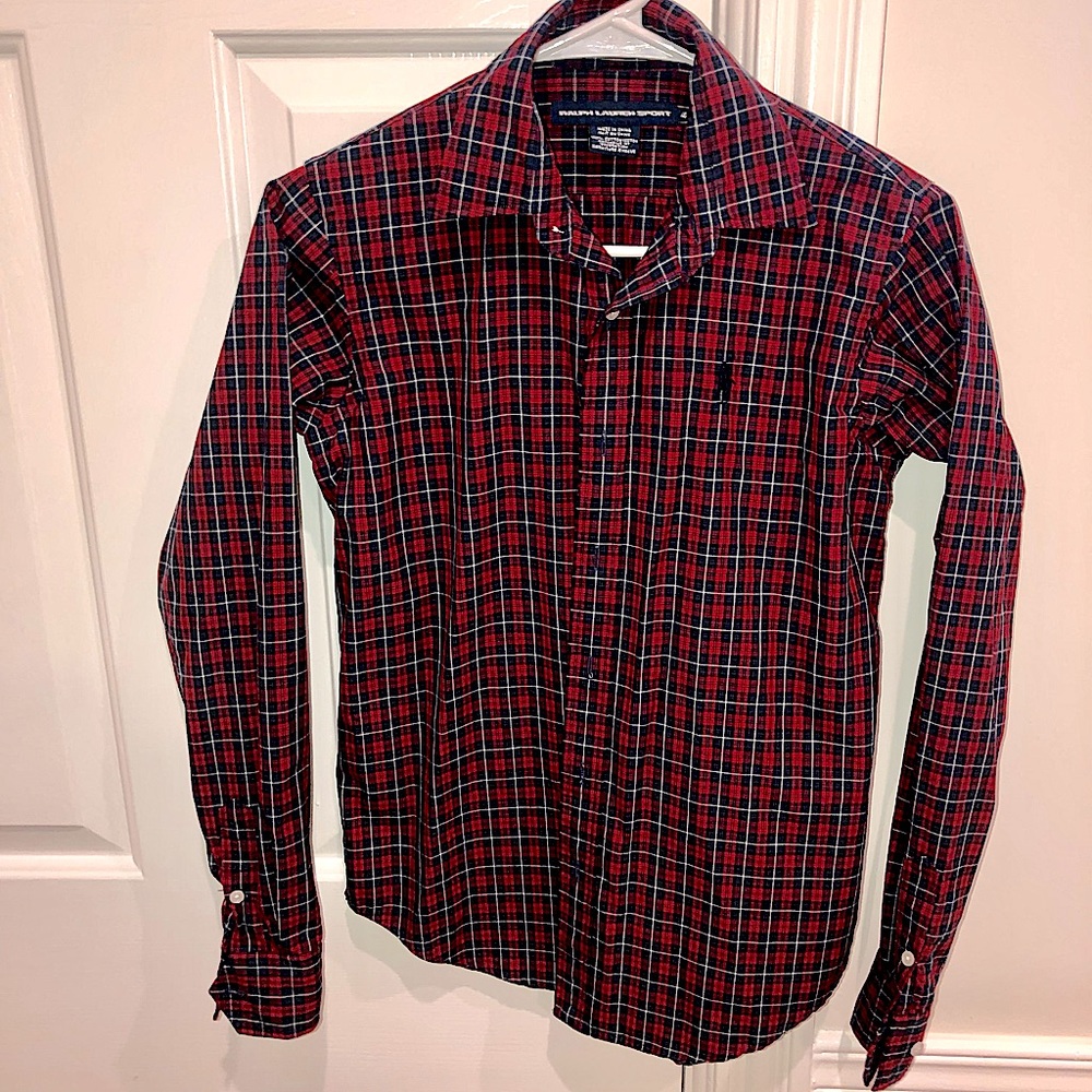 Like New Polo by Ralph Lauren Red / Blue Collared Button Up (Size 4 Sport)